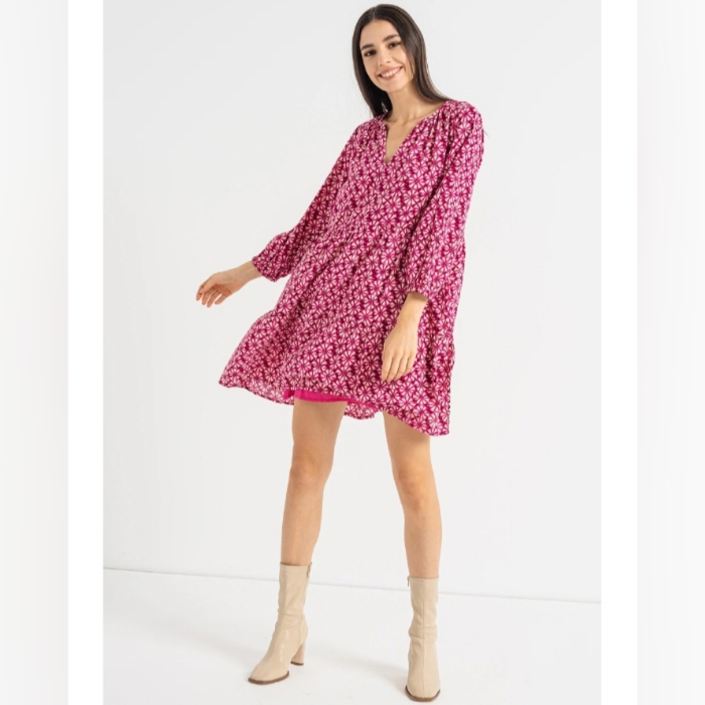 NWT GAP Tiered Mini Dress Size S/P In Raspberry - Picture 9 of 9